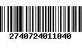 Código de Barras 2740724011040