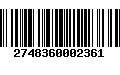 Código de Barras 2748360002361