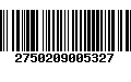 Código de Barras 2750209005327