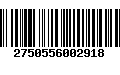 Código de Barras 2750556002918