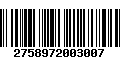 Código de Barras 2758972003007