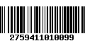 Código de Barras 2759411010099