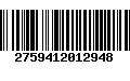 Código de Barras 2759412012948