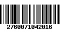 Código de Barras 2760071042016