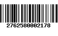 Código de Barras 2762580002178