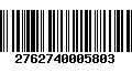 Código de Barras 2762740005803