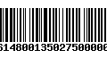 Código de Barras 277614800135027500000160