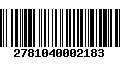 Código de Barras 2781040002183