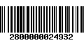 Código de Barras 2800000024932