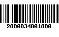 Código de Barras 2800034001800