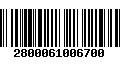 Código de Barras 2800061006700