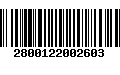 Código de Barras 2800122002603