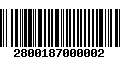 Código de Barras 2800187000002