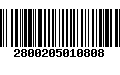 Código de Barras 2800205010808