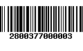 Código de Barras 2800377000003