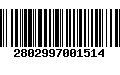 Código de Barras 2802997001514