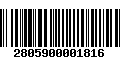 Código de Barras 2805900001816