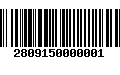 Código de Barras 2809150000001