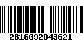 Código de Barras 2816092043621