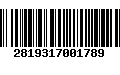 Código de Barras 2819317001789