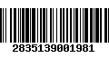 Código de Barras 2835139001981