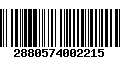 Código de Barras 2880574002215