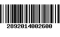 Código de Barras 2892014002600