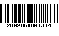 Código de Barras 2892860001314