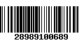 Código de Barras 28989100689