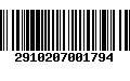 Código de Barras 2910207001794