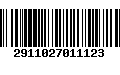 Código de Barras 2911027011123