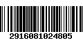 Código de Barras 2916081024805