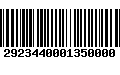 Código de Barras 2923440001350000