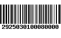 Código de Barras 2925030100080000