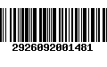 Código de Barras 2926092001481