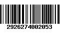 Código de Barras 2926274002053