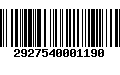 Código de Barras 2927540001190