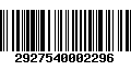 Código de Barras 2927540002296