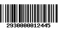 Código de Barras 2930000012445