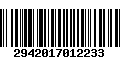 Código de Barras 2942017012233