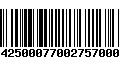 Código de Barras 294250007700275700030