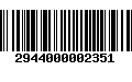 Código de Barras 2944000002351