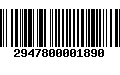 Código de Barras 2947800001890