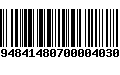 Código de Barras 2948414807000040300