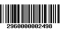 Código de Barras 2960000002498