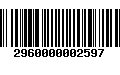 Código de Barras 2960000002597