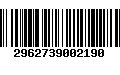 Código de Barras 2962739002190