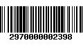 Código de Barras 2970000002398