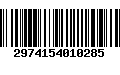 Código de Barras 2974154010285