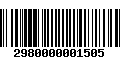 Código de Barras 2980000001505